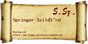Springer Szilárd névjegykártya